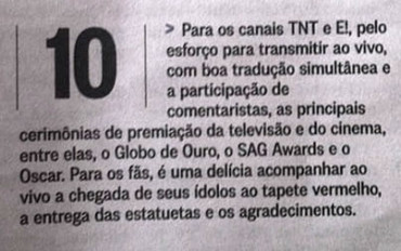 Avaliação do jornal ‘O Globo’